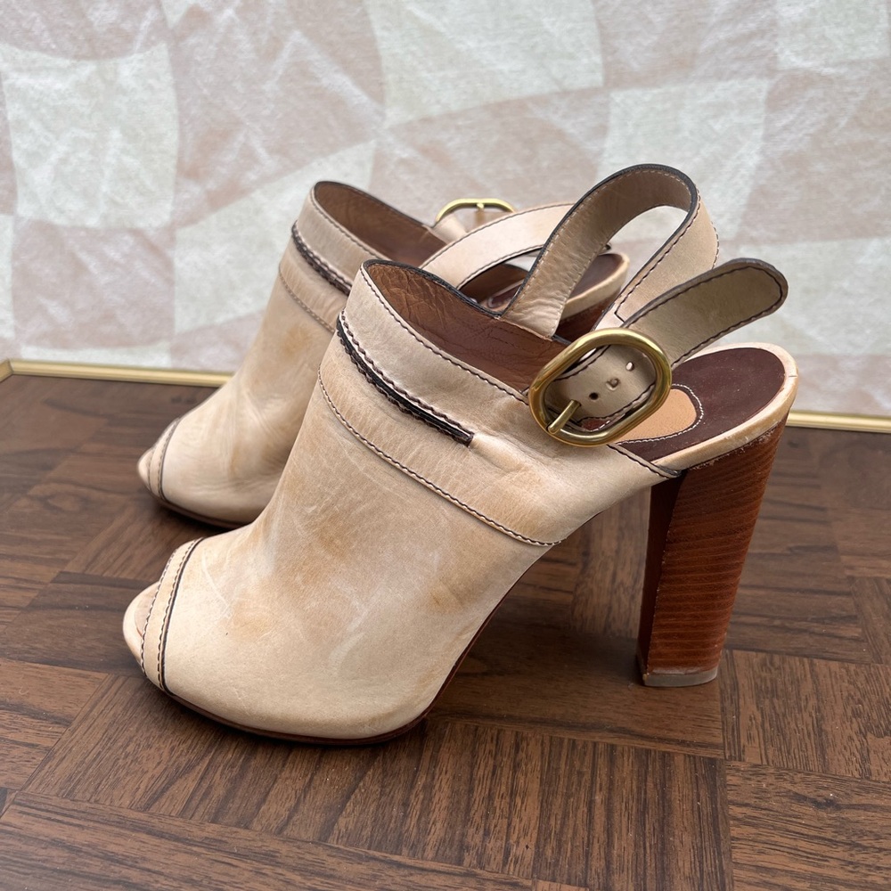 Chloe | Peep Toe Slingback Sandals | Size 10